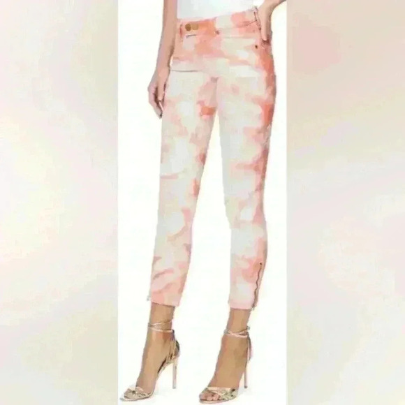RAMY BROOK ankle cropped Butterly Peach tie dye High Rise Skinny jeans  (#160) - Picture 6 of 7